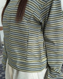 Needeu Crop Stripe Zip Up
