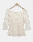 Leona Flower See-through Three Quarter T-shirt