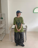 Checker Parachute Banding Wide Cargo Pants
