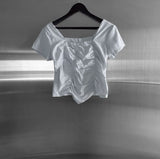 Lear Square Shirring Blouse