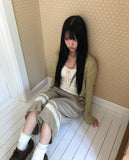 Noir Wavy Ribbed Cardigan