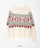 Clan Wool Nordic Snowflake Round Knit