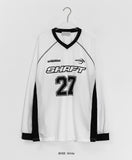 [Unisex] Charenty Color Matching Sporty Printing Long Sleeve Tee