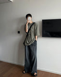 Pintuck Over Wide Denim