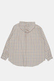 Flannel hooded over check shirt