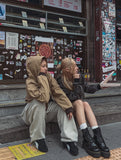 Ekin semi-crop walk hooded jacket