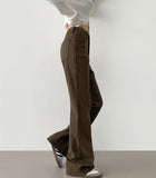 Fall Span Banding Semi Bootcut Cotton Pants