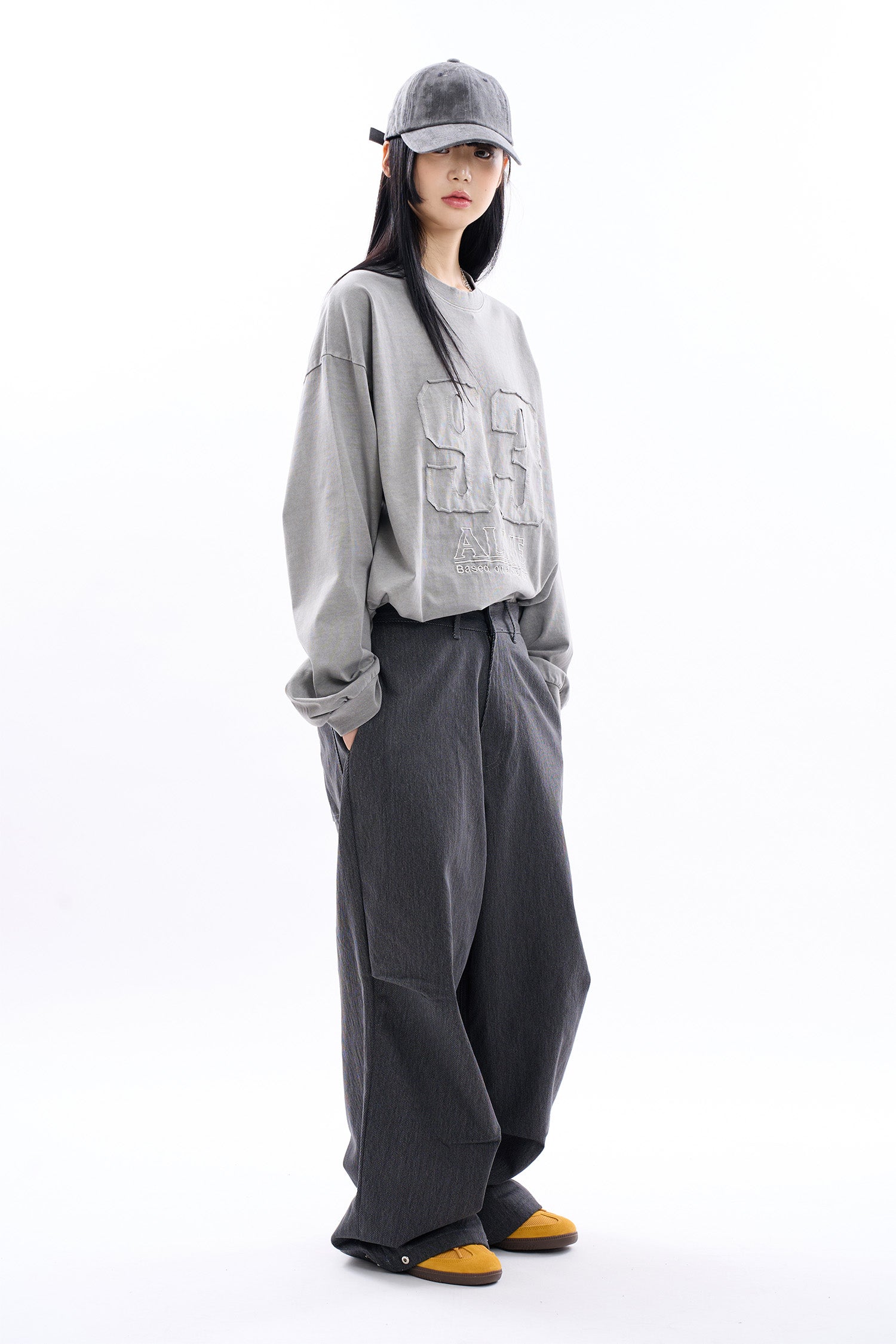 【Raucohouse】Senj over parachute snap denim pants Raucohouse】Senj over parachute snap denim pants (Raucohouse