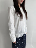 Lancer Round Collar Frill Blouse