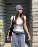 Yui Lace Shirred Puff Short Sleeve