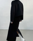 [Muffler set] Cien mohair no-collar short jacket