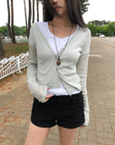 Jenne Shirred V-neck Slim Short Sleeve