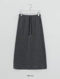 Hven Velvet Stripe Banding Long Skirt