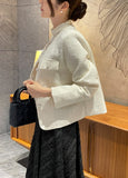 Schuet Round No-Collar Pearl Tweed Jacket