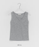 Toara Ribbed Diagonal Cut V-neck Sleeveless
