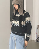 Uken Nordic Heart Cable Round Knit