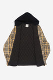 Pana over hooded check padded shirt