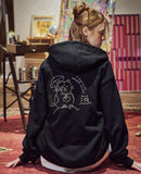 Peace Moment Embroidered Hood Zip-Up