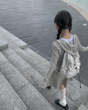 Niche Shirring Crop Hood Long Sleeve T-shirt