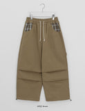 [Unisex] Kamna Carpenter Check Cotton Banding Wide Pants