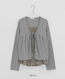 Meganne Check Frill Layered Long Sleeve Tee
