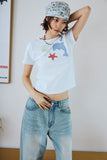 Dolphin Pop Crop Short Sleeve Tee