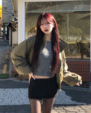 [U-BASIC] Woody Semi-Crop Round Cardigan