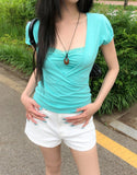 Lizzie Lace Wrap Puff Short Sleeve