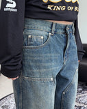 Rattan Double Knee Washing Denim Pants
