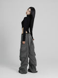 Diagonal cargo pants