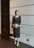 Serzel Tweed Slit Skirt