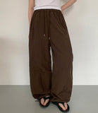 Tsukoko banding cut string nylon jogger pants