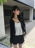 Cordon Summer Ribbon Shirring Button Sleeveless Blouse