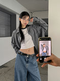 Roin loose fit spring check shirt