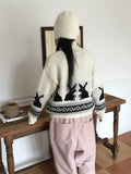 [Wool 10] Bernese rabbit knit zip-up cardigan