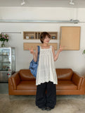 Kyoses Shirring Nylon Banding Wide Pants