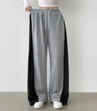 Two-Way Jogger Wide Side Folding Cut Two-Tone Training Pants