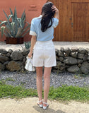 Mailing Layered Color Matching Shirt Zip-up Knit