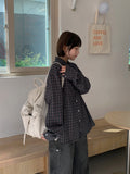 [unisex] Kurohi Check Over Long Sleeve Shirt