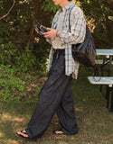 Sunday linen two-tuck wide pants