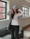 Two-Tone Layered Ribbed U-neck Long Sleeve