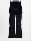 Leel Velvet Shirring Skirt Pants