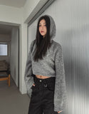 Fran Soft Wool Crop Knit Hoodie