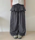 Megle Summer Track Color Matching Nylon Skirt Pants