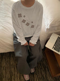 [BAONHAUS] Comcard Flower Patch Round Long Sleeve Tee