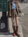Melo Pleats Checkered Pantskirt