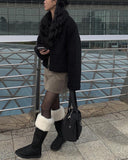 Veil khaki suede mini skirt