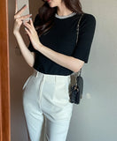 Tilli Pearl Neck Half Length Knit