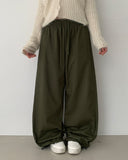 [A/M] Poning Cotton Banding Wide Pants