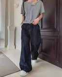 Suji Pin Semi-Flare Denim Pants